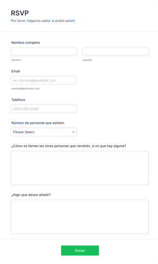 Formulario Para Responder A Un Evento Ahora