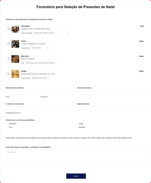 Formulário Para Seleção De Presentes De Natal Form Template