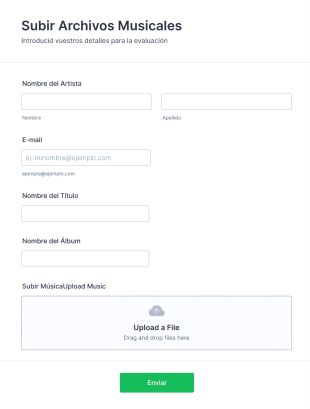 Formulario Para Subir Archivos Musicales Form Template