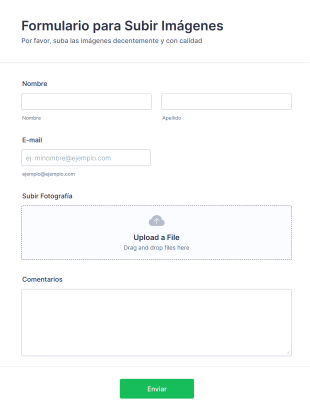 Formulario Para Subir Imágenes Form Template