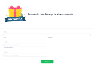 Formulário Para Entrega de Vales Presente Form Template