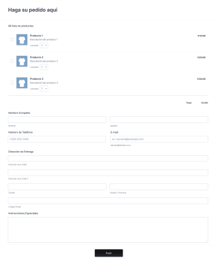 Formulario Pedido Personalizado Form Template