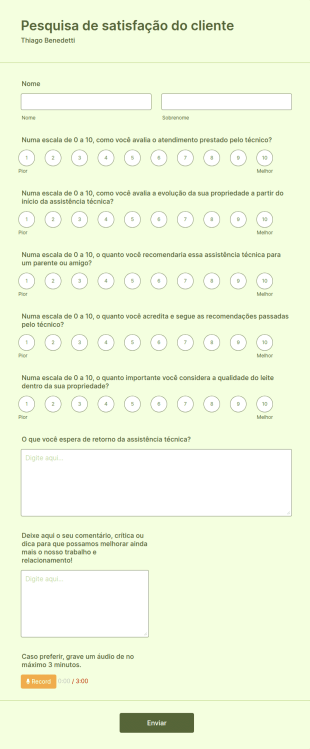 Formulario Pesquisa Produtores Rurais