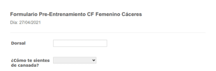 Formulario Pre Entrenamiento