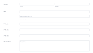 Formulario Preferencias FCT