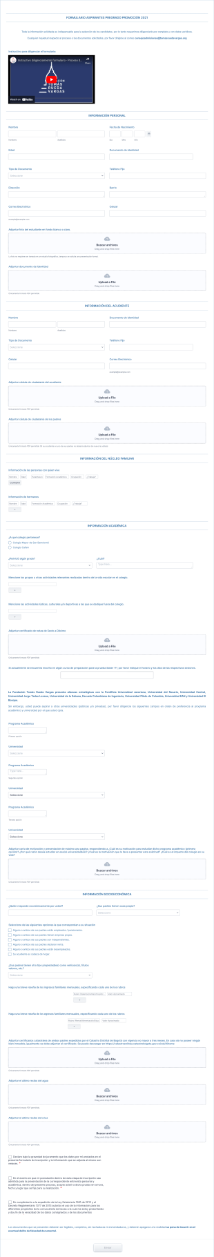 Formulario Pregrado 2021