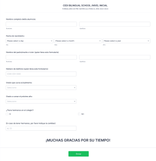 Formulario Prematrícula INICIAL