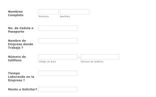 Formulario Prestamos Personales