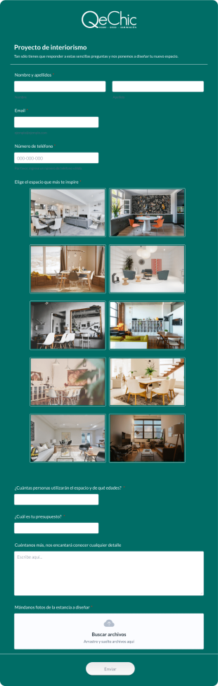 Formulario Proyecto De Interiorismo Form Template