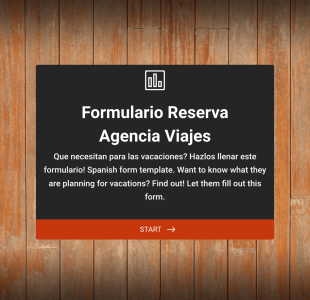 Formulario Reserva Agencia Viajes