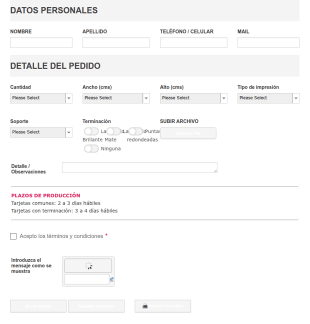Formulario Simple De Pedido