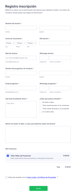 Formulario Taller Form Template