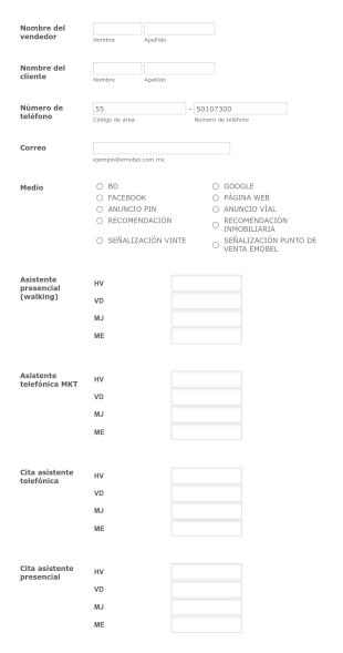 Formulario Vendedor Real Del Sol