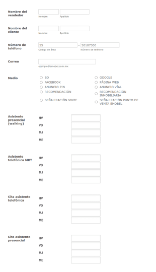 Formulario Vendedor Real Del Sol