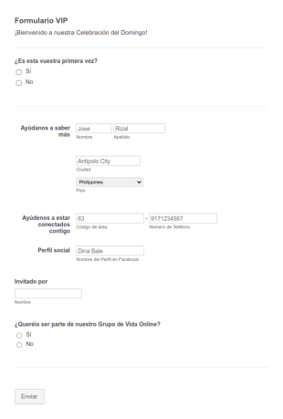Formulario VIP