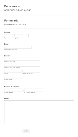 Inscripción Form Template