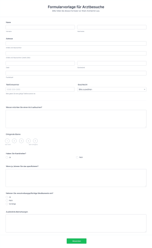 Formularvorlage Für Arztbesuche Form Template