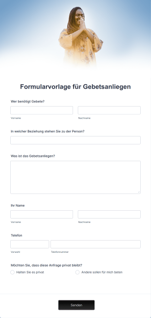 Formularvorlage Für Gebetsanliegen Form Template