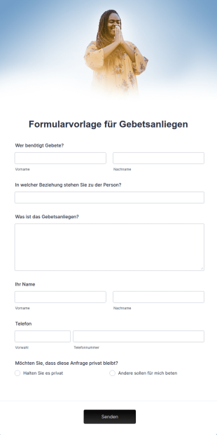 Formularvorlage Für Gebetsanliegen