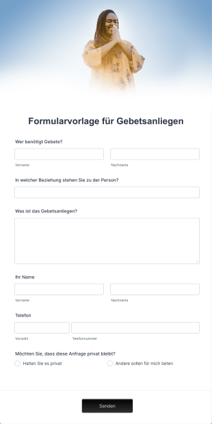 Formularvorlage Für Gebetsanliegen Form Template