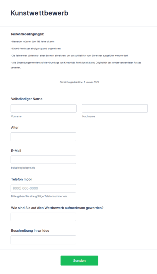 Formularvorlage Für Zeichenwettbewerb