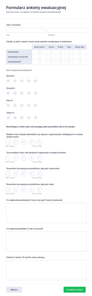 Formularz Ankiety Ewaluacyjnej
