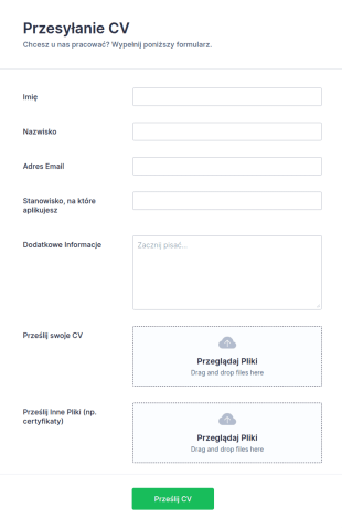 Formularz Aplikacji CV