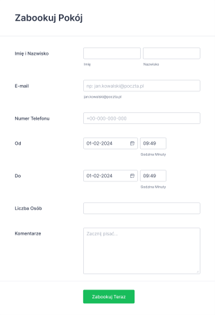 Formularz Bookingu Motelu Form Template