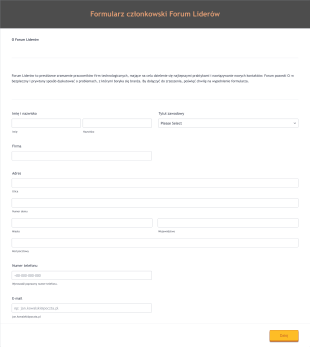 Formularz Członkowski Forum Liderów Form Template
