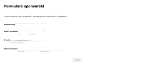 Formularz Danych Sponsora Form Template