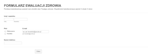 Formularz Ewaluacji Zdrowia Form Template