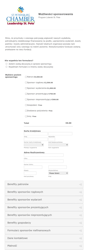 Formularz Finansowania Programu Liderskiego Form Template