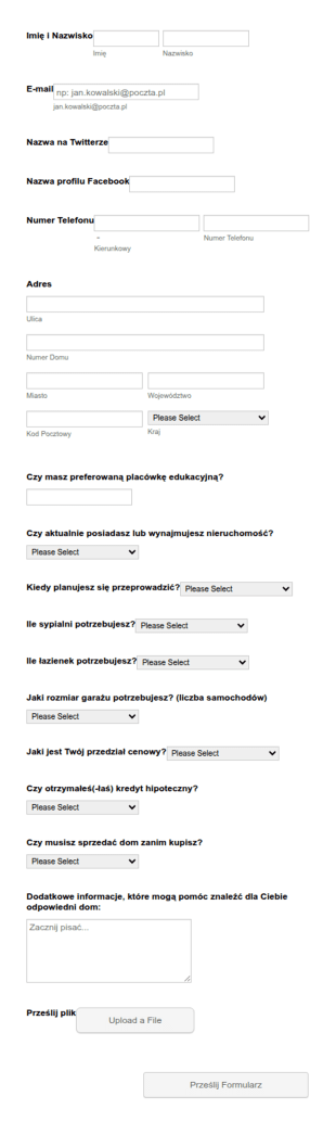 Formularz Informacyjny Kupującego Dom