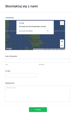 Formularz Kontaktowy Z Mapą Google Form Template