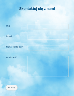Formularz Kontaktowy Z Motywem Chmur Form Template