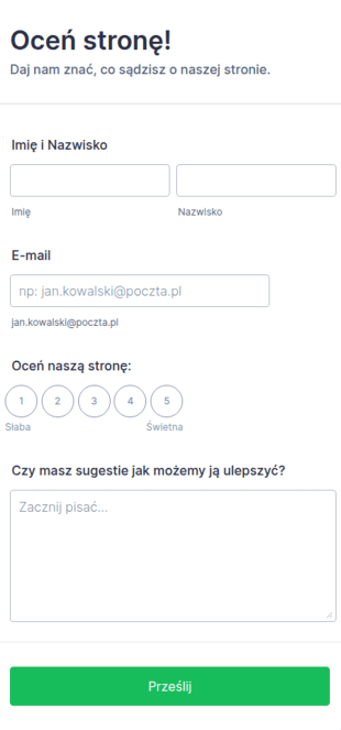 Formularz Oceny Strony