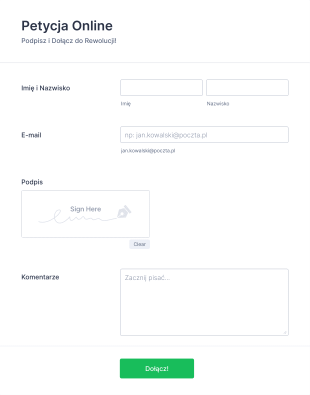 Formularz Petycji Online Z E Podpisem