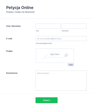 Formularz Petycji Online Z E Podpisem