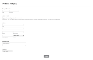 Formularz Podpisu Pod Petycją Form Template