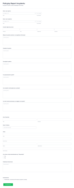 Formularz Policyjnego Raportu Incydentu  Form Template