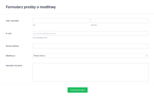 Formularz Prośby O Modlitwę Form Template