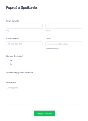 Formularz Prośby O Spotkanie Form Template
