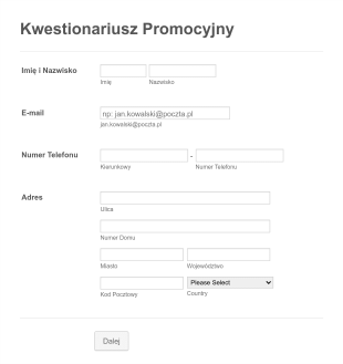 Formularz Promocji Firmy Form Template