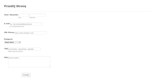 Formularz Przesłania Strony Form Template
