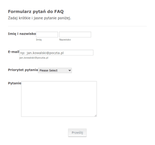 Formularz Pytań Do FAQ