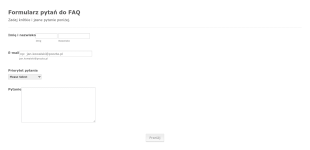 Formularz Pytań Do FAQ Form Template