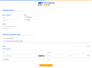 Formularz Rejestracji Do Klubu Fitness Form Template