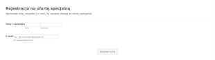 Formularz Rejestracji Na Ofertę Specjalną Form Template