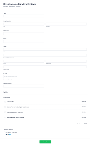 Formularz Rejestracji Na Szkolenie Form Template