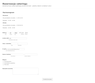 Formularz Rezerwacji Cateringu Form Template